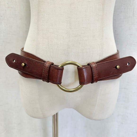 Ralph Lauren Brown Leather O Ring Belt Genuine Leather Size Medium - Picture 13 of 13